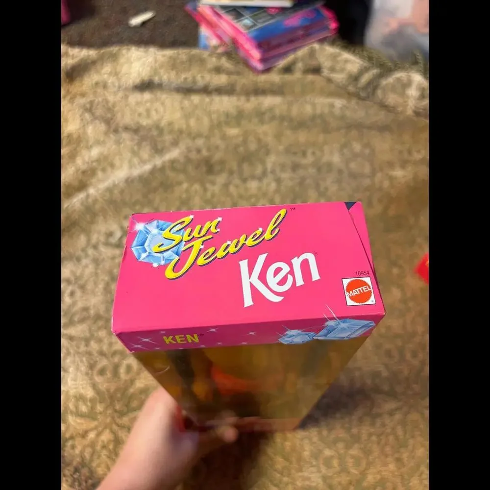 1993‎ Barbie Sun Jewel Ken Doll Pink Bathing Suit, Play Jewel Decorations w/Box